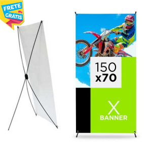 Eco X Banner COMPLETO Poliestireno/Fibra 1.50m x 70cm 4x0 Tecido ECO Sintético Completo | Ambiente Interno FRETE GRÁTIS NAS COMPRAS ACIMA DE 100,00, CONSULTE AS REGIÕES.