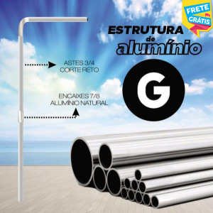 Haste (G) Wind Full Estrutura desmontável 2.70m x 0.65m Cor Natural Tubos de Alumínio 3/4 Embalagem FRETE GRÁTIS NAS COMPRAS ACIMA DE 100,00, CONSULTE AS REGIÕES.