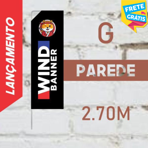 WIND FULL PAREDE (G) Completo com Hastes e Suporte de Aço 2.70m x 0.65m Dupla-Face 4 x 4 RETANGULAR Embalagem | Estrutura de Alumínio Desmontável FRETE GRÁTIS NAS COMPRAS ACIMA DE 100,00, CONSULTE AS REGIÕES.